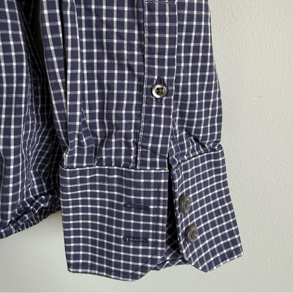 Vintage Guy Laroche Navy Checkered Button Down Shirt - Picture 4 of 5